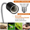 3 Set Reptile Heat Lamp Turtle Lamp Holder Fixture Clamp Basking Spot Lamp Adjustable 50W UVA UVB Full Spectrum Sun Lamp Sunbathe Heat Bulb for Turtle Snake Aquarium Chameleon Amphibian, Black