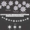 OuMuaMua Winter Christmas Hanging Snowflake Decorations, 12PCS Snowflakes Garland & 12PCS 3D Glittery Large White Snowflake for Christmas Winter Wonderland Holiday New Year Party Home Decorations