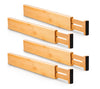 Utoplike 4 pcs Bamboo Kitchen Drawer Dividers(16.6-21.7IN),Adjustable Drawer Organizers,Spring Loaded,Works in Kitchen,Dresser,Bathroom,Bedroom,Drawer,Desk