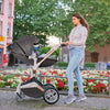 Hot Mom Baby Stroller 360 Rotation Function,Baby Carriage Pu Leather Pushchair Pram 2020 (F023-dark Grey)