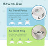 Kalencom Potette Plus 2-in-1 Travel Potty and Trainer Seat - Dual-Purpose Potty Training Toilet Seat - Portable Potty for Toddler Travel - with Durable, Lock-in Legs and Splash Guard - White/Gray