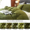 Ivellow Velvet Duvet Cover Queen Set Sage Green Comforter Cover 3Pcs Ultra Soft Cover Breathable Solid Luxury Flannel Velour Duvet Cover Zipper Closure Corner Tie