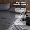 Shilucheng Cooling Breathable Bamboo_ Bed Sheets Set - 1800 Thread Count Super Silky Soft with 16 Inch Deep Pocket, Machine Washable, 4 Piece(Queen Size,Dark Grey)