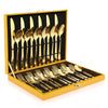 Gold Silverware Set, OGORI 30-Piece Gold Forged Stainless Steel Flatware Set, Service of 6