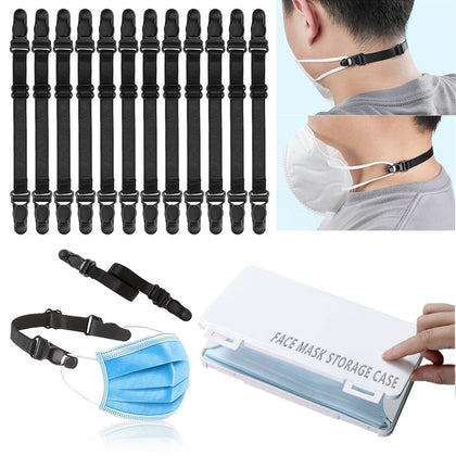 Mask Extenders/Ear Savers (12PCS) Mask Extender Strap, Straps for Back of Head, Ear Saver for Face Masks Holder, Ear Protectors Holders to Protect Ears, Clips for Behind Neck, Adults, Women, Men, Kids