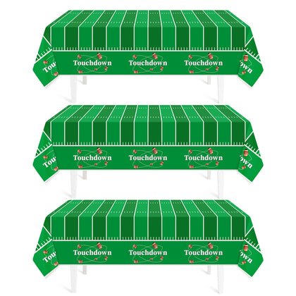 Football Party Decorations,3 Pack Football Tablecloth Disposable Plastic Tablecloth 54