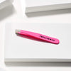 Tweezerman Stainless Steel Mini Slant Tweezer, Neon Pink, 1 Count