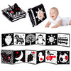 Black and White High Contrast Baby Toys 0-6 6-12 Months Soft Book for Newborn Brain Development Tummy Time Toys Infant Sensory Crinkle Toys 0-3 3-6 Month Montessori Learning Activities for Babies