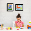 Americanflat Front Loading Kids Art Frame in Black - 8.5x11 Frame with Mat and 10x12.5 Without Mat - Kids Artwork Frames Changeable Display - Frames for Kids Artwork Holds 100 Pieces - Set of 2