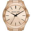 Michael Kors Men's Slim Runway Three-Hand Beige Gold-Tone Stainless Steel Bracelet Watch (Model: MK9122)