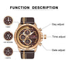 NAVIFORCE Mens Military Watches Sport Waterproof Quartz Leather Casual Date Luxury Wrist Watch Rose Gold