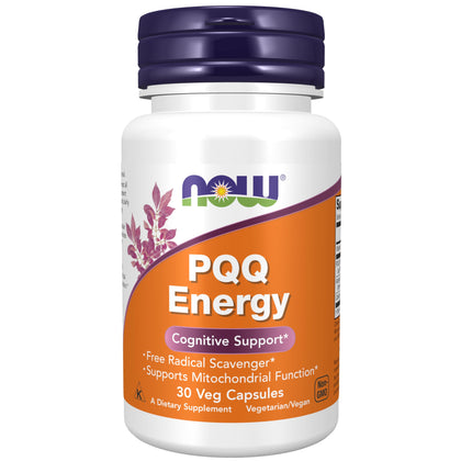 NOW Supplements, PQQ Energy, Free Radical Scavenger*, Cognitive Support*, 30 Veg Capsules