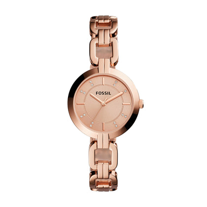 Fossil Women's Kerrigan Quartz Stainless Three-Hand Watch, Color: Rose Gold (Model: BQ3206)