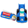 Fisher-Price Little People Wheelies Race Car - GMJ21 ~ Blue #3 Grand Prix Racer