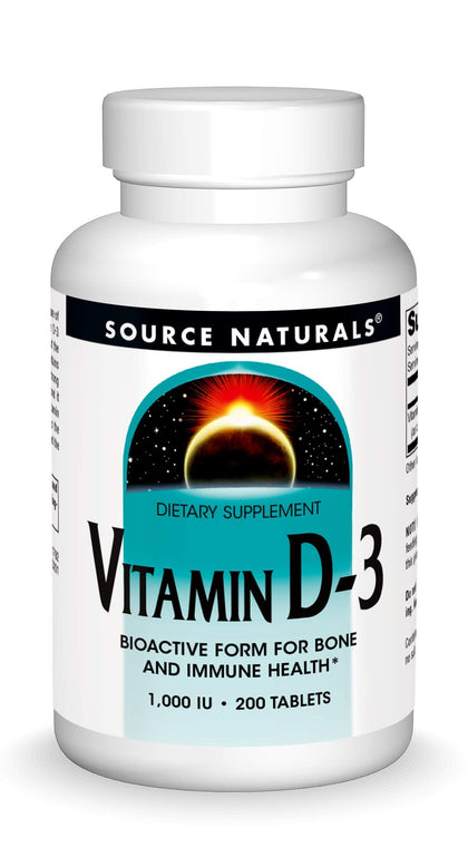 Source Naturals Vitamin D-3 1000 iu Supports Bone & Immune Health (200 Tablets)