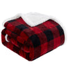 Touchat Sherpa Red and Black Buffalo Plaid Christmas Throw Blanket, Fuzzy Fluffy Soft Cozy Blanket, Fleece Flannel Plush Microfiber Blanket for Couch Bed Sofa (60