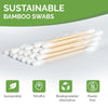 Updated 2.0 - Organic Bamboo Cotton Swabs - Value Pack of 500 - Eco-Friendly, Biodegradable - Vegan, Non Plastic Qtips- Kraft Paper Box (Drawer Box)