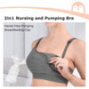 Pumping Bra, Momcozy Hands Free Pumping Bras for Women 2 Pack Supportive Comfortable All Day Wear Pumping and Nursing Bra in One Holding Breast Pump for Spectra S2, Bellababy, Medela (Large)