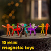 Boxgear 10 Pcs Mini Man Magnetic Toy, Translucent Novelty Toys, Rubber Magnet Men Toy Fridge Magnets Humanoid Magnetic Toy Kids Travel Toys (Multicolor)