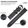 BISONSTRAP Men's Watch Bands, Hand-Stitched Leather Watch Straps, Quick Release, 18mm, Black with Black Buckle