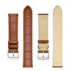 BISONSTRAP Watch Bands 20mm, Alligator Embossed Leather Watch Straps, Toffee Brown with Silver Buckle