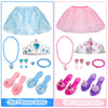 Princess Dress Up Shoes and Jewelry Boutique - 4 Pairs of Play Shoes and Pretend Jewelry Toys Accessories Play Gift Set for Toddlers Little Girls Aged 3,4,5,6 Year Old