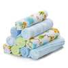 Spasilk 10 Pack Soft Terry Bath Washcloths - Newborn Boy or Girl, Blue Tiger