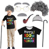 Miltrs Kids 100 Days of School Costume for Boys Old Man Costume Grandpa Dress up Accessories Happy 100 Days T-Shirt