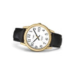 Timex Men's Easy Reader 35mm Watch - Gold-Tone Case White Dial with Black Leather Strap