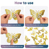 Butterfly Decorations 48 Pcs 4 Styles, 3D Butterfly Wall Decor 3 Sizes, Gold Wall Decor, Butterflies, Butterfly Stickers, Butterfly Baby Shower Decorations, Butterflies for Flower Arrangements