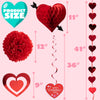 JOYIN 20 Packs Valentines Day Party Decoration Kit with valentines Banner, Cutouts Swirls Garland, Tissue Fans & Tissue Poms for Valentines Party Supplies, Valentines Decor Home Wedding Anniversary