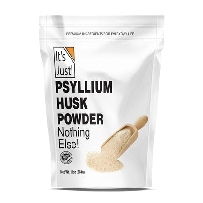 It's Just! - Psyllium Husk Powder, Easy Mixing Dietary Fiber, Cleanse Your Digestive System, Finely Ground Powder, Ideal for Keto Baking, Non-GMO (Unflavored, 10oz (Pack of 1))