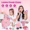 Kids Pretend Play Little Girl Purse Accessories, Princess Toy Cell Phone Fake Makeup Handbag Wallet Sunglasses Keys Credit Card Water Bottle Birthday Gifts Toys for 3 4 5 6 7 8 9 10+ Year Old Girls