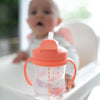 Dr. Brown's Milestones Baby's First Straw Cup, Training Cup with Weighted Straw, Coral, 6m+