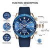 BENYAR Mens Watches Quartz Movement Chronograph Leather Strap Fashion Business Sport Design 30M Waterproof Scratch Resistant  Elegant Gifts for Men.