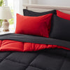 Anluoer Queen Comforter Set 7 Piece, Black Bed in a Bag with Sheets, Comforters Queen Size Bedding Sets with 1 Comforter, 2 Pillow Shams, 2 Pillowcases, 1 Flat Sheet,1 Fitted Sheet