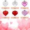 Emopeak Romantic Heart Ornaments for Valentine Tree, 24 Pieces Valentine's Day Heart Baubles - 2 Styles (Glossy, Glitter) 3 Color - Hanging Decorations for Home Wedding Party