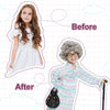 FAYBOX Old Lady Wig Costume for Kids,100 Days of School Costume for Girls,Grandma Granny Costume Wig for Halloween Cosplay8-10