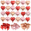 Golray 24pcs Heart Foil Balloons Love Red Pink Gold Rose 18 Inch Mylar Balloon for Valentine Day Decorations Backdrop Balloons Wall Romantic Night Proposal Wedding Anniversary Valentine Party Decor