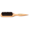 GranNaturals Wide Boar Bristle Teasing Brush & Smoothing Brush for Slick Back Hair, Edge Control, Backcombing to Create Sleek Hairstyle - Wooden Wide Rat Tail for Hair Sectioning