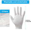 5Pairs(10Pcs) Moisturizing Gloves Overnight, Cotton Gloves for Dry Hands Eczema,White Cotton Gloves for Men and Women,Washable SPA Cotton Inspection Gloves, One Size Fit Most Cloth Gloves