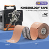 OK Tape Kinesiology Tape (2in x 16.4ft Precut Roll) - Original Cotton Elastic Premium Athletic Tape for Knee Pain, Elbow & Shoulder Muscle - Perfect for Any Activity - Beige