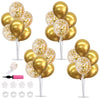 TONIFUL Gold Balloon Centerpieces for Table,Gold Balloons Stand Kit for 2024 Graduation Party Decorations New Year Christmas Halloween Bridal Shower Engagement 50th 60th 70th Birthday Anniversary