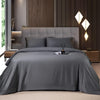 Shilucheng Cooling Breathable Bamboo_ Bed Sheets Set - 1800 Thread Count Super Silky Soft with 16 Inch Deep Pocket, Machine Washable, 4 Piece(Queen Size,Dark Grey)