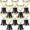 Gold Award Trophy Cups - Pack of 12 Bulk - 5 Inch Plastic Gold Trophies for Party Favors, Props, Rewards, Winning Prizes, Competitions for Kids and Adults by Bedwina