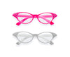 Pink/White Cat Eye Retro Costume Dress Up Hip Hop Rhinestone Glasses (2 Pack)