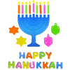 Hanukkah Window Gel Clings Menorah and Dreidel Decoration Hanukkah Decoration, Happy Hanukkah (Hanukkah Gel Clings, Single)