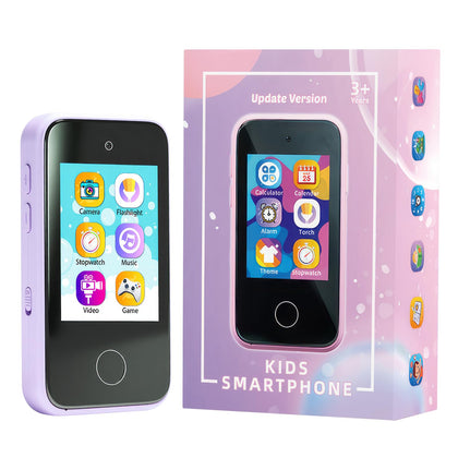 Kids Smart Phone Girls Gift Phone Toys Functional Learning Toy with Touchscreen Dual Camera Music Player 8GB Memory Ideal Christmas Birthday Gifts for Age 3 4 5 6 7 8 9 Years Old Kid Smartphone Purple