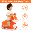 iPlay, iLearn Bouncy Pals Fox Hopping Horse, Kids Plush Inflatable Hopper Toy W/Pump, Toddler Indoor Outdoor Ride on Wild Animal Bouncer, Activity Jump, Birthday Gifts for 2 3 4 5 6 Year Old Girl Boy