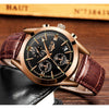 LIGE Men Watches Waterproof Casual Business Chronograph Watches Multifunction Date Calendar Leather Watches for Men, 1-Black Brown, M, Fashion